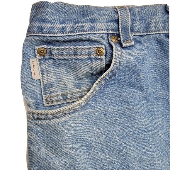 Carhartt B17-STW Relaxed Fit Size 46 x 30 Denim Blue Jeans Men's - Picture 3 of 12